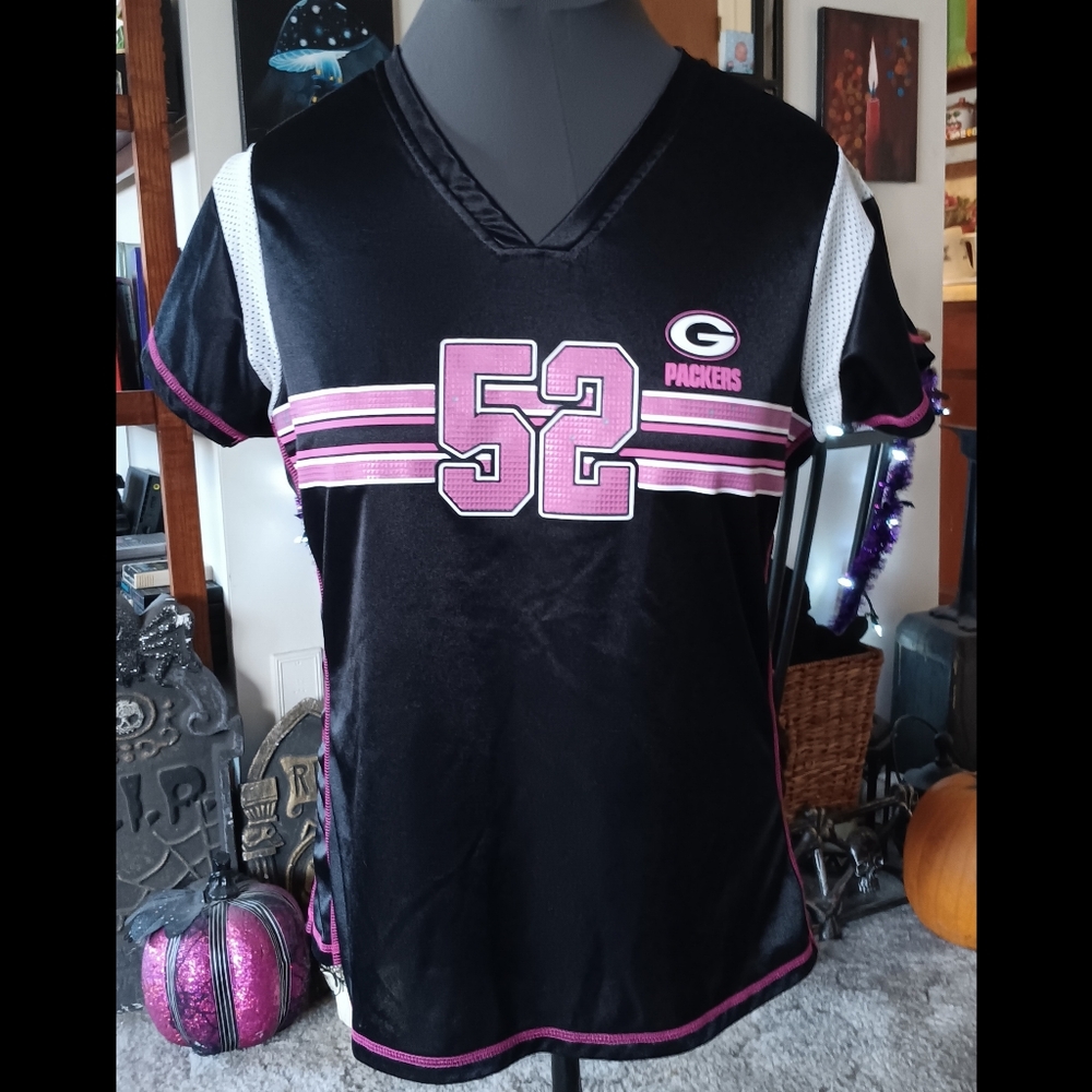 🖤🩷 Green Bay Packers Clay Matthews Jersey Team Apparel XL Black Pink NFL